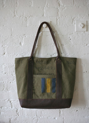 WWII era Canvas & Leather Carryall