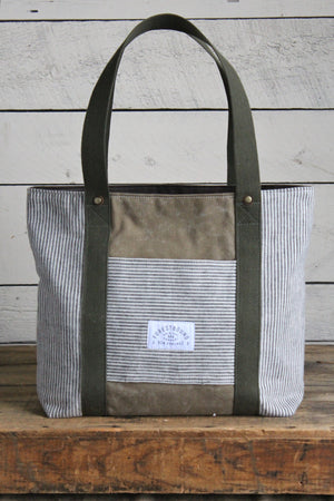 1950's era Striped Canvas Carryall