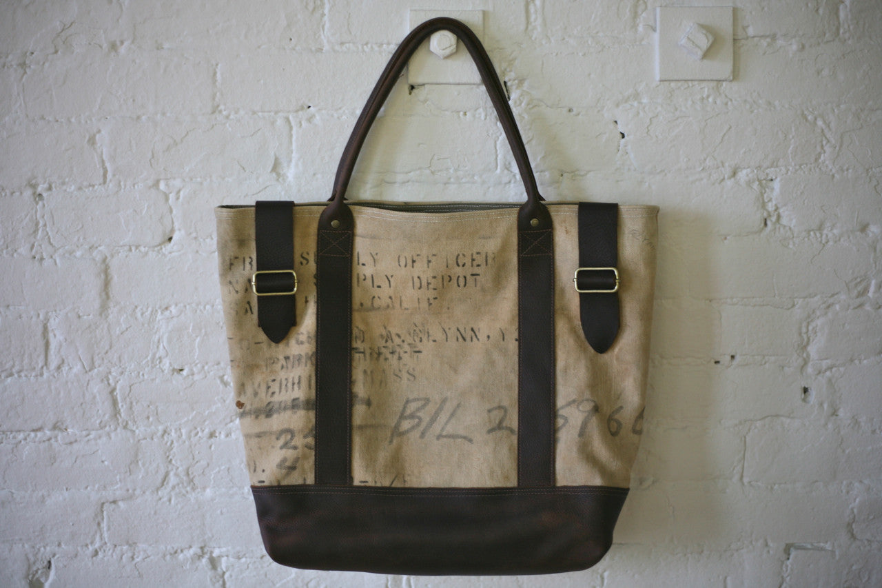 WWII era Canvas & Leather Carryall