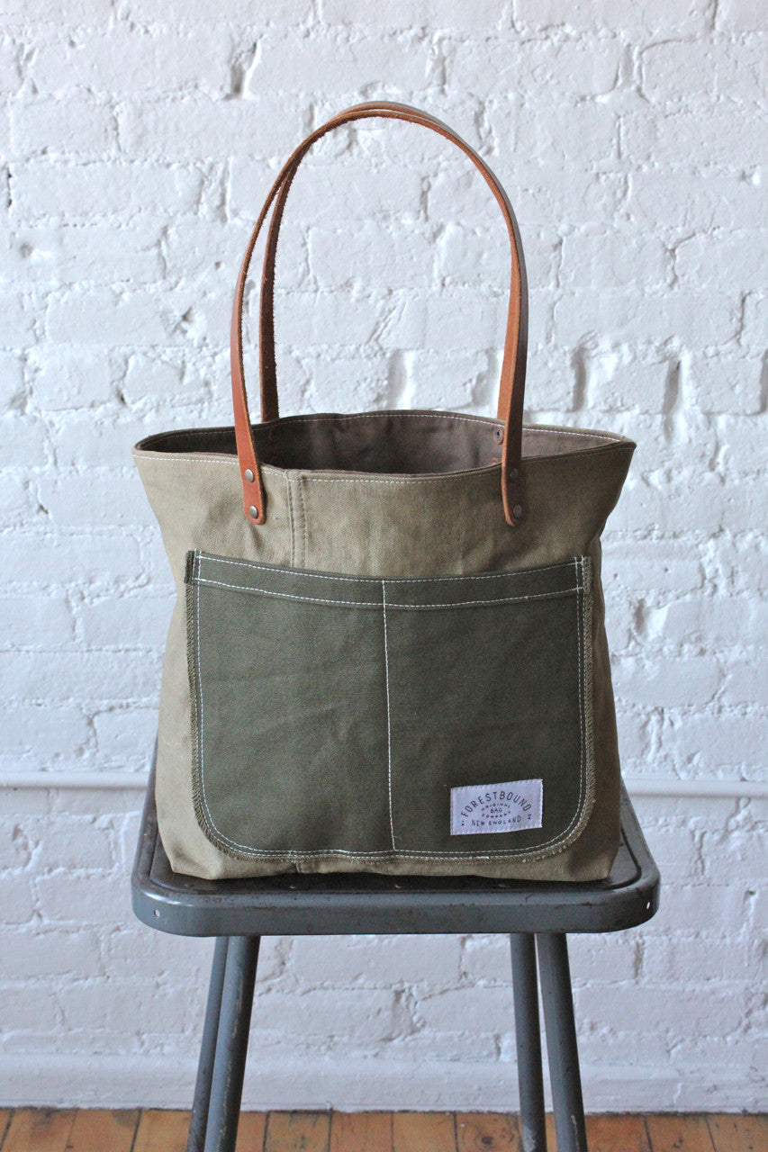 WWII era Military Canvas Pocket Tote Bag