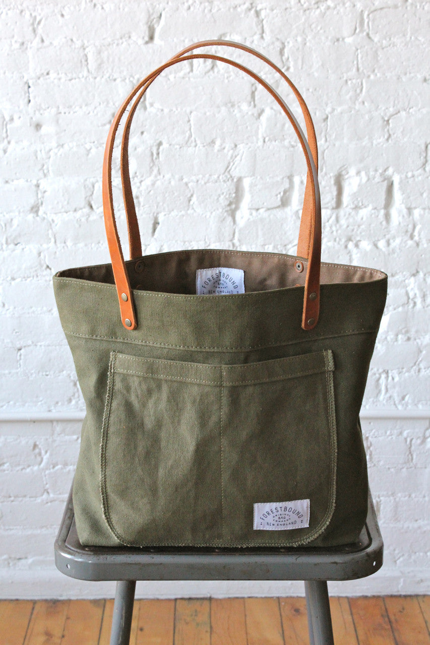 WWII era Military Canvas Pocket Tote Bag
