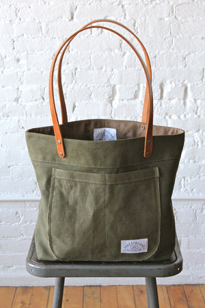 WWII era Military Canvas Pocket Tote Bag