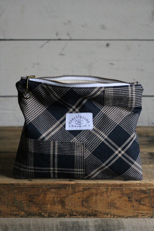 Deadstock Blue Plaid Pocket Utility Pouch