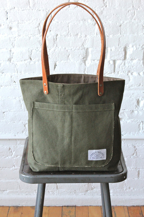 WWII era Military Canvas Pocket Tote Bag