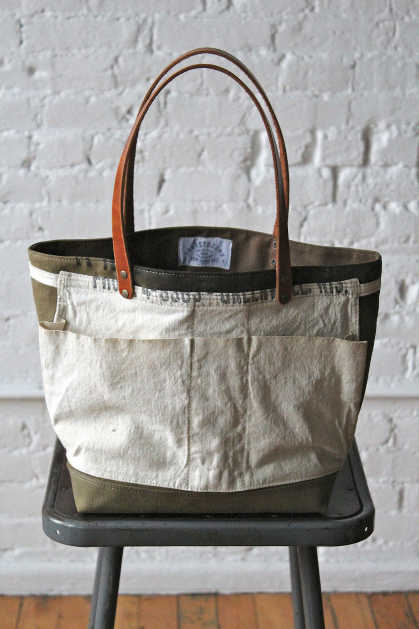 WWII era Canvas and Work Apron Tote Bag