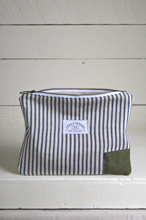 1940's era Ticking Fabric Utility Pouch