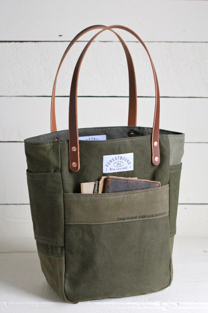 WWII era Canvas Pocket Tote Bag