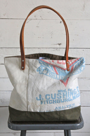 1940's era Quilted Canvas Tote Bag