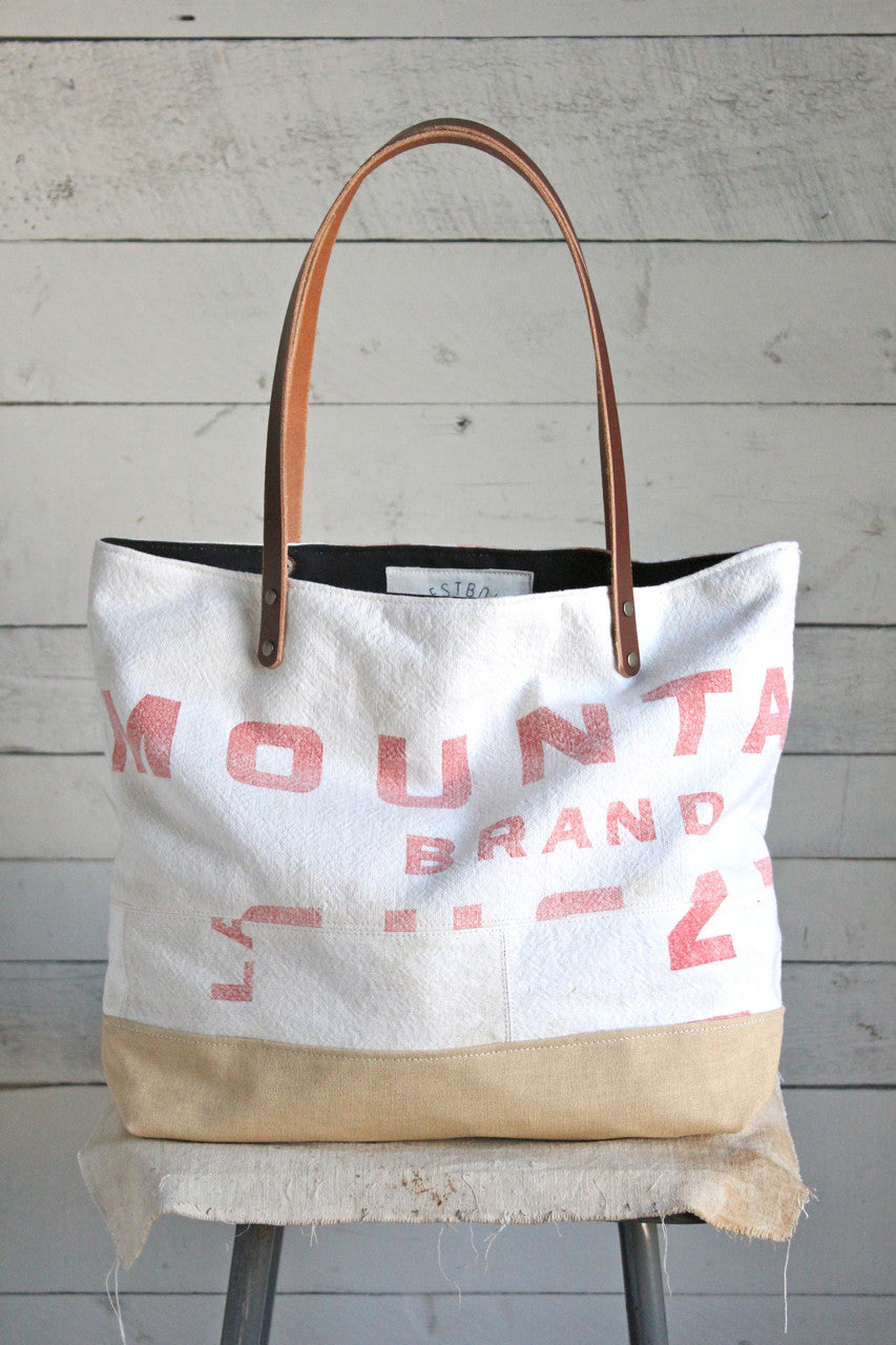 1950's era Feed Sack Tote Bag