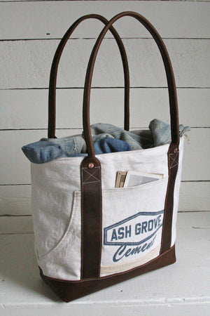 1950's era Canvas and Leather Carryall