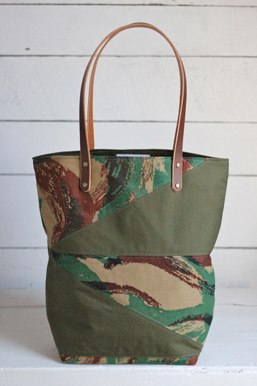 1950's era Lizard Camo & WWII era Canvas Tote Bag
