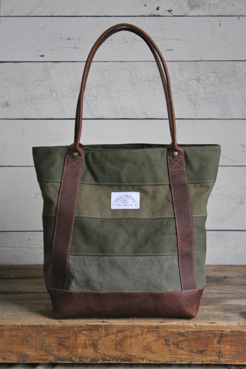 WWII era Striped Canvas Carryall
