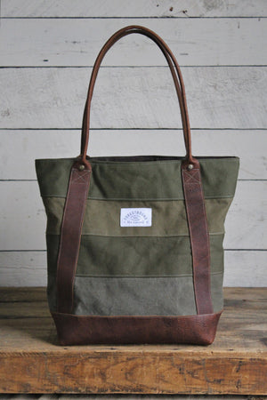 WWII era Striped Canvas Carryall