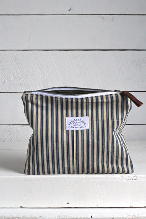 1940's era Ticking Fabric Utility Pouch