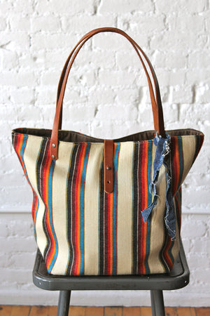 1950's era Striped Wool Carryall