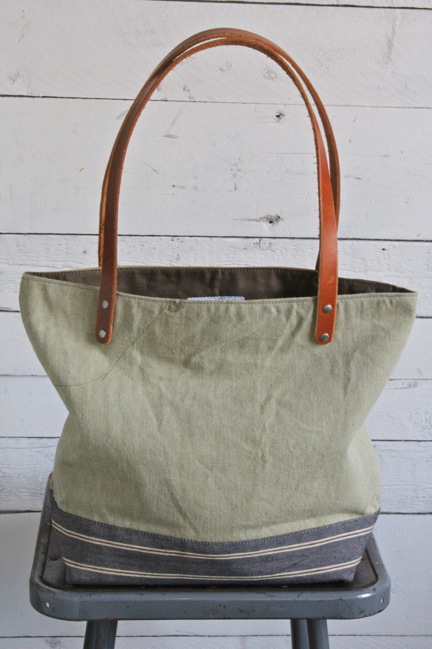 WWII era Pieced Canvas Tote Bag