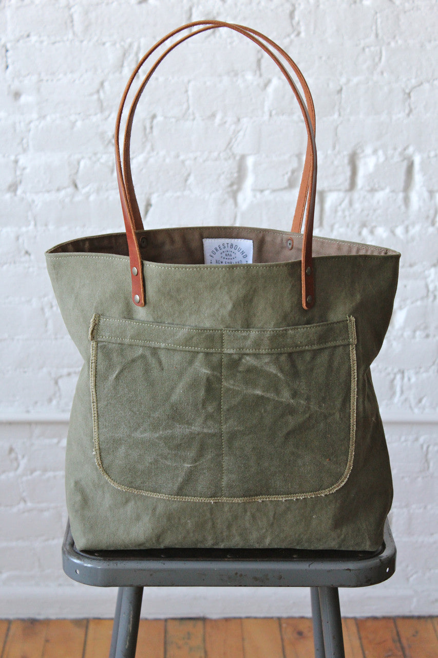 WWII era Military Canvas Pocket Tote Bag