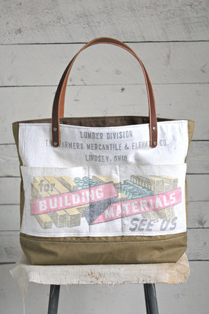 WWII era Canvas & Lumber Apron Carryall