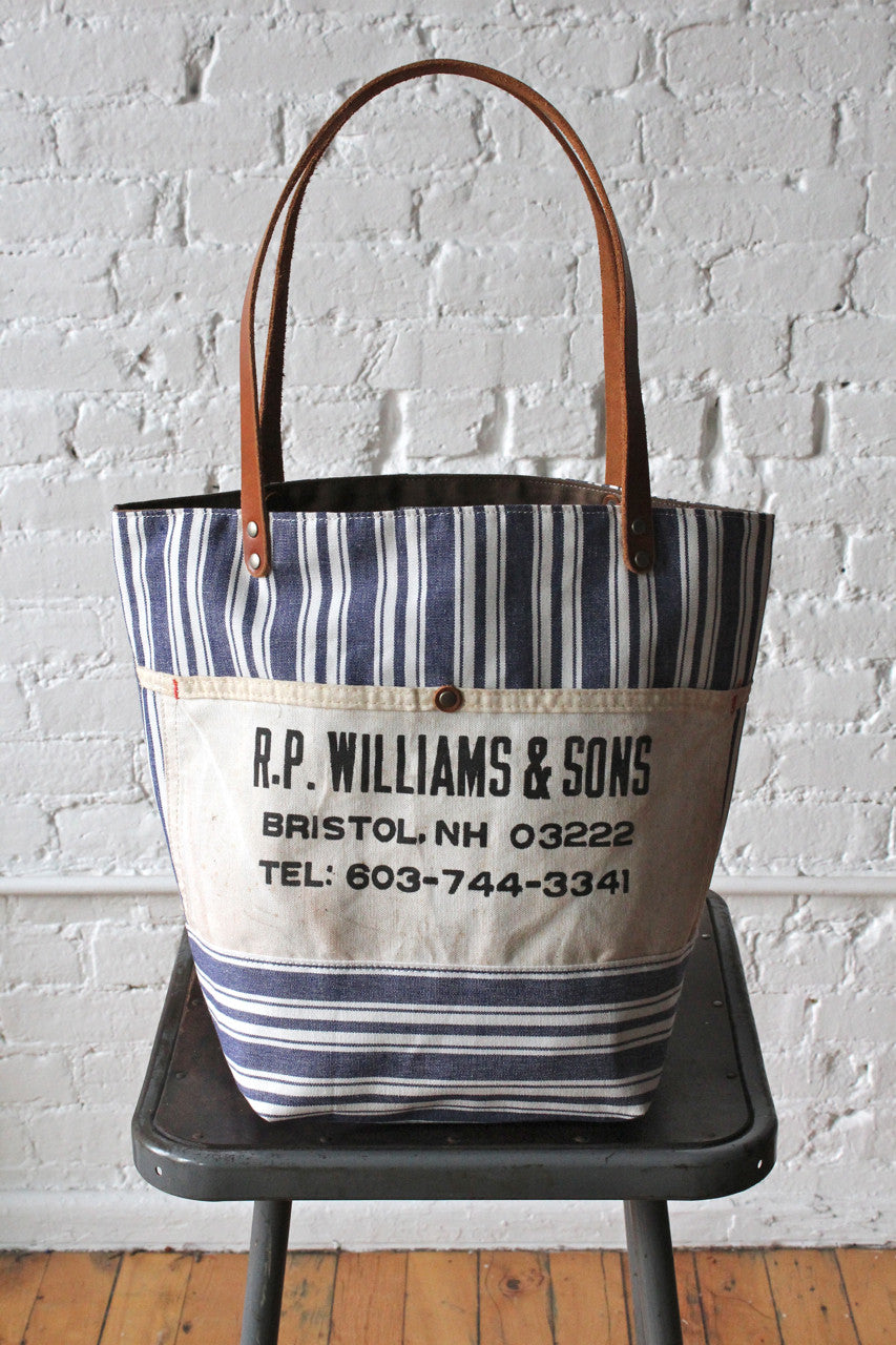 Liberty Stripe Cotton and Work Apron Tote Bag