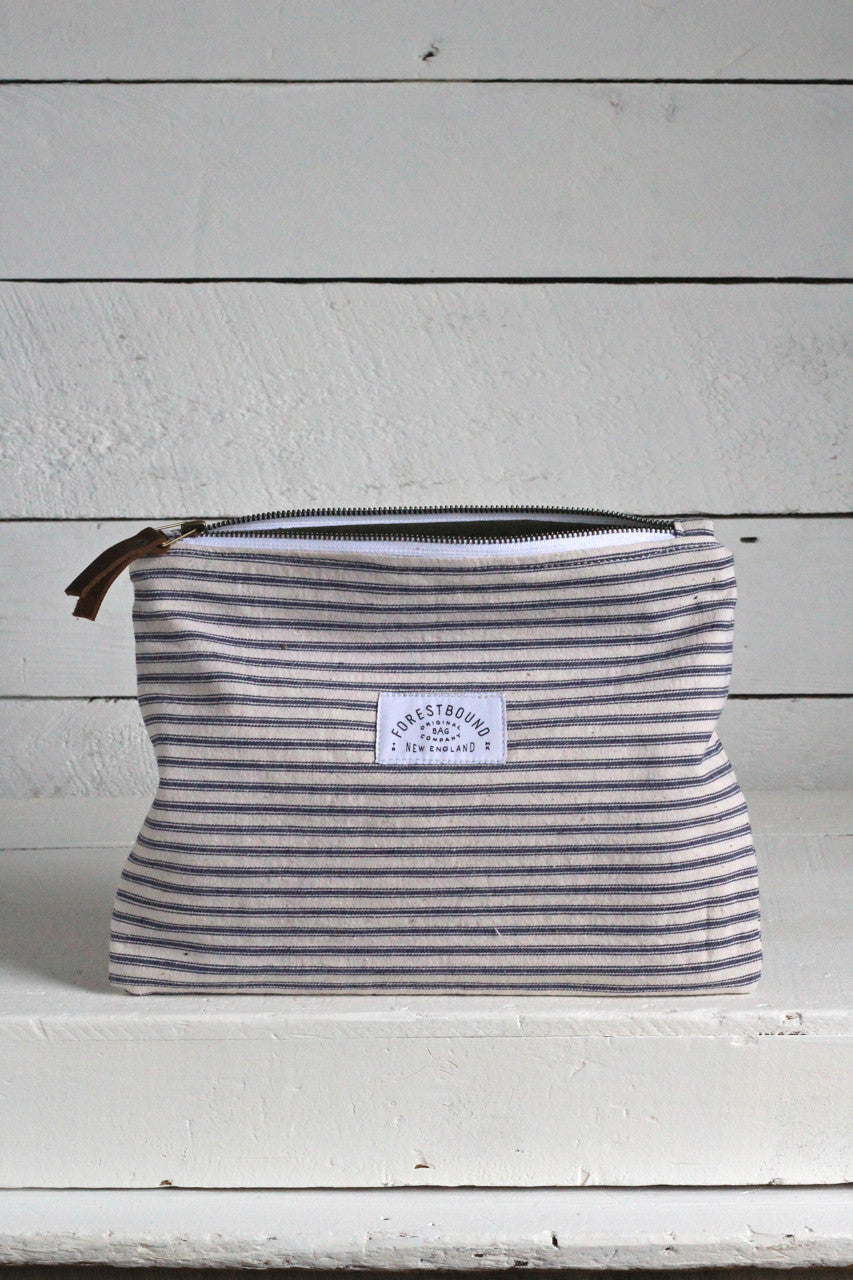 1950's era Ticking Fabric Utility Pouch
