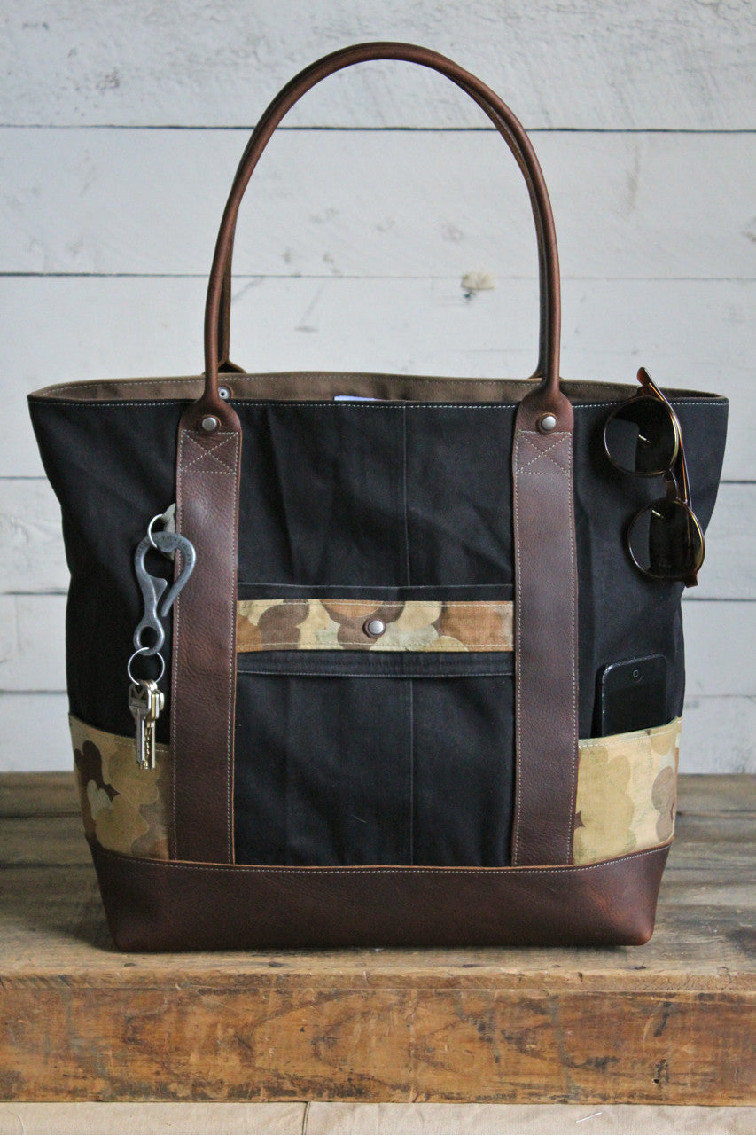 WWII era Canvas & Cloud Camo Carryall