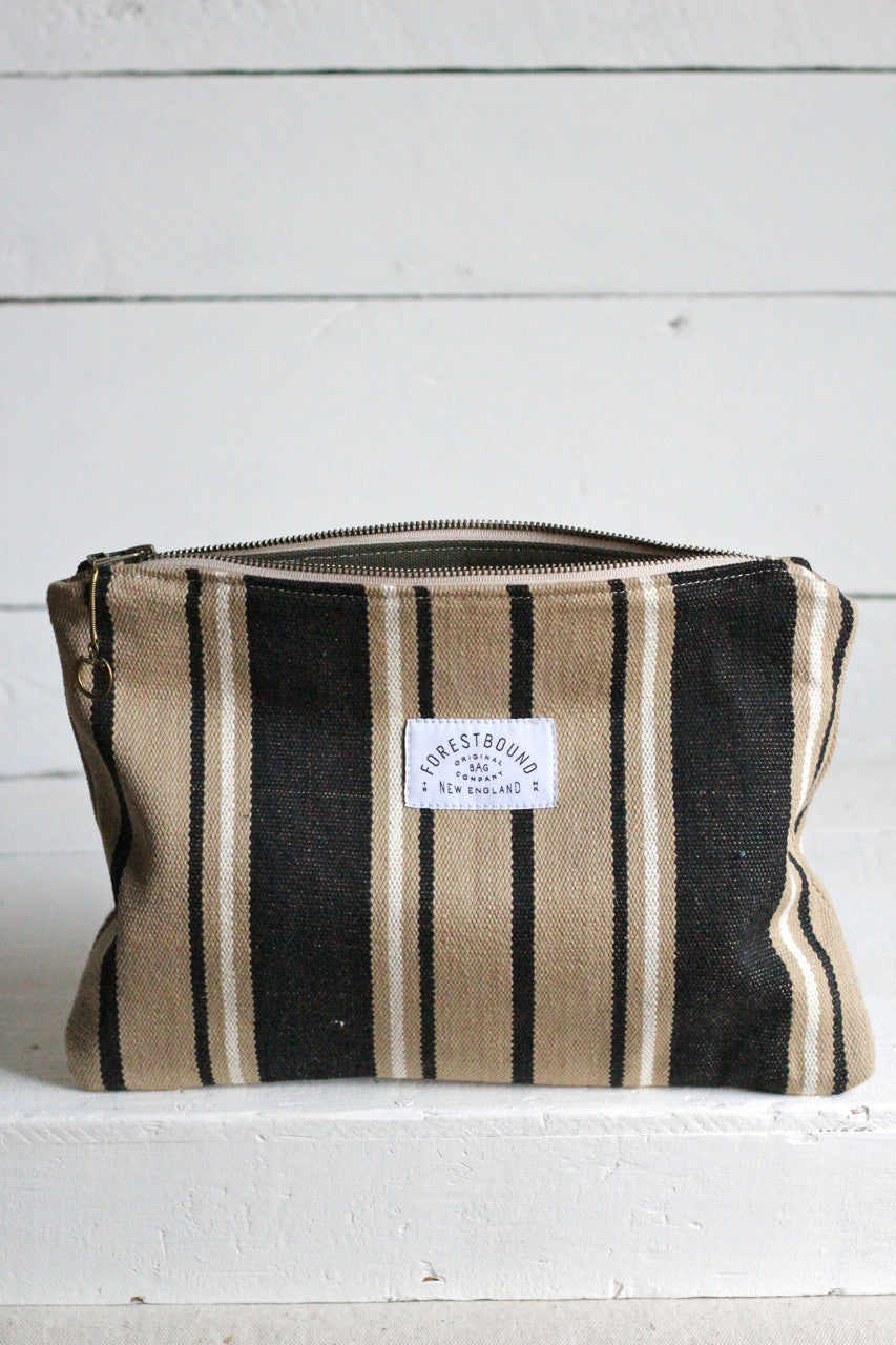 Dead Stock Woven Striped Cotton Utility Pouch