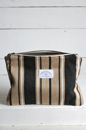 Dead Stock Woven Striped Cotton Utility Pouch