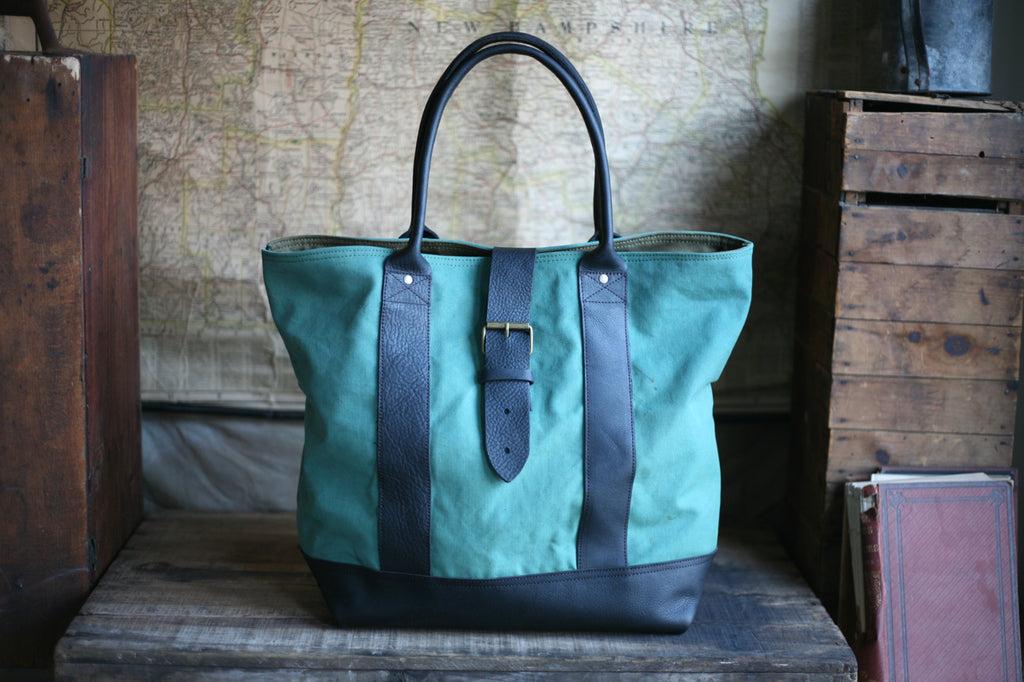 1950's era Canvas and Leather Carryall - SOLD