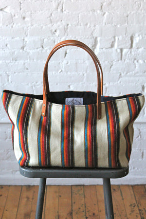 1950's era Striped Wool Carryall