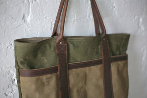 WWII era Canvas & Leather Carryall - SOLD