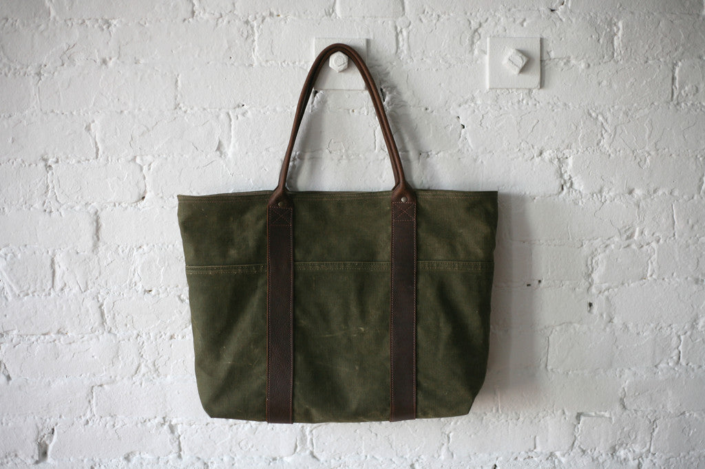 WWII era Canvas & Leather Carryall - SOLD