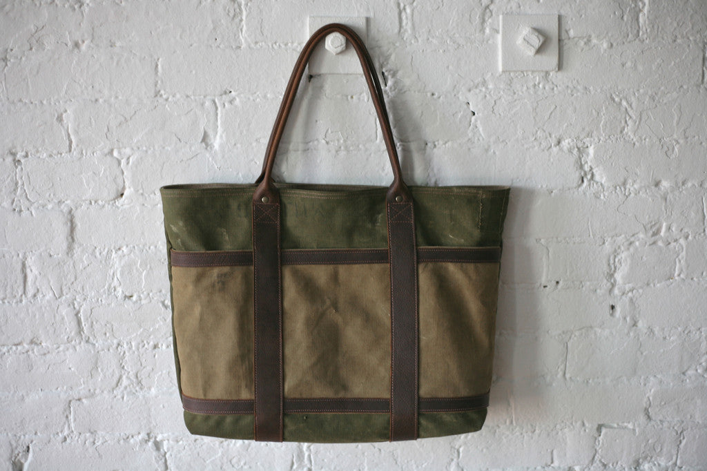 WWII era Canvas & Leather Carryall - SOLD
