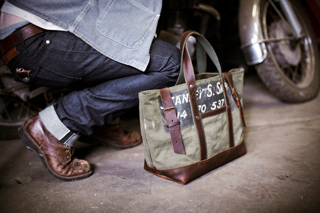 Men's WWII Canvas & Leather Carryall