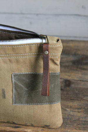 WWII era Patched Canvas Pocket Utility pouch