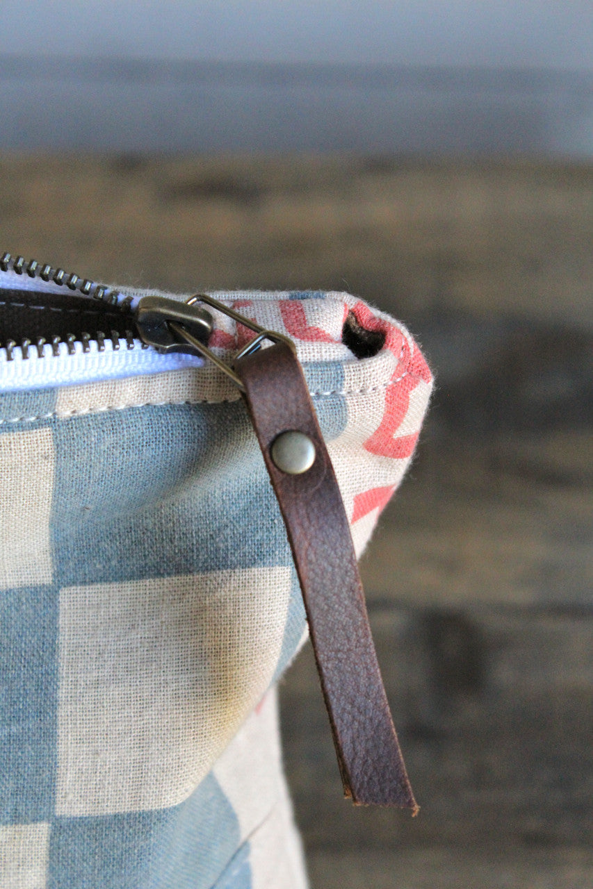 1950's era Checkered Feed Sack Utility Pouch