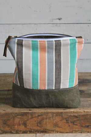 1940's era Striped Feed Sack Utility Pouch