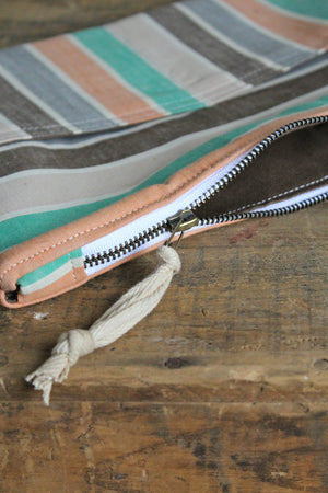 1940's era Striped Feed Sack Utility Pouch