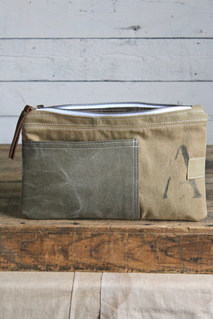WWII era Patched Canvas Pocket Utility pouch