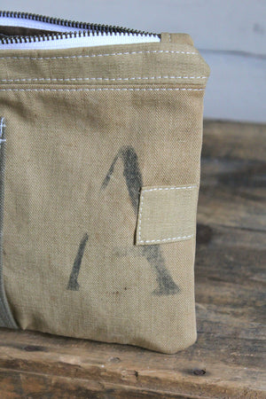 WWII era Patched Canvas Pocket Utility pouch