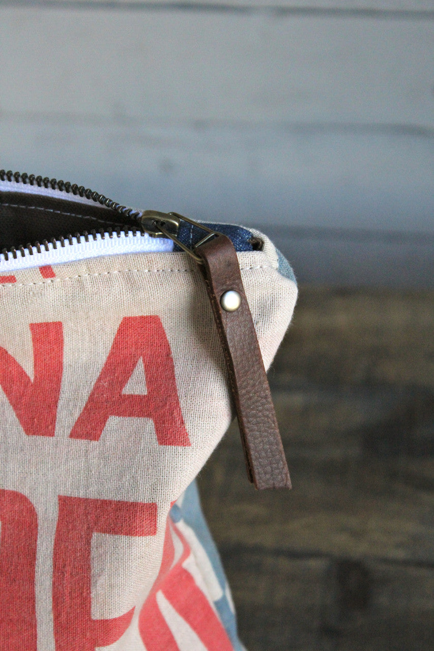 Large 1950's era Feed Sack Utility Pouch