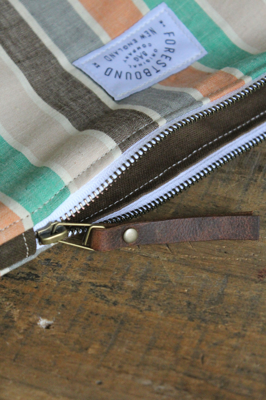 1940's era Striped Feed Sack Utility Pouch