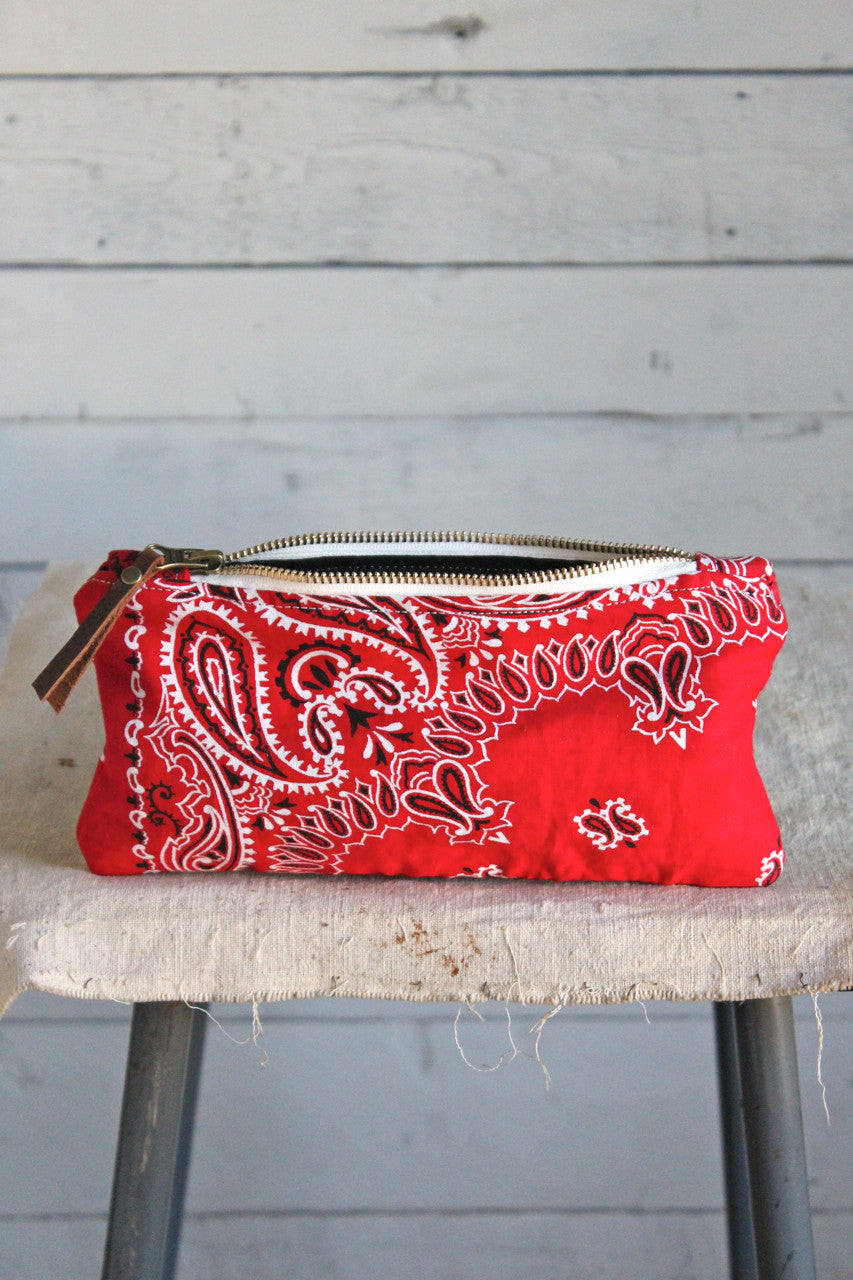 1950's era Reclaimed Bandana Utility Pouch