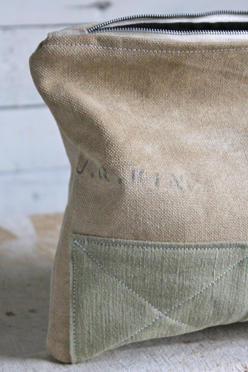 WWII era Patched Canvas Utility Pouch