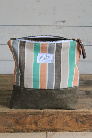 1940's era Striped Feed Sack Utility Pouch