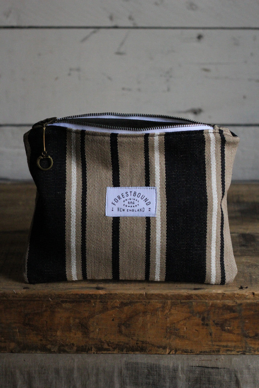 Deadstock Woven Striped Cotton Pocket Utility Pouch