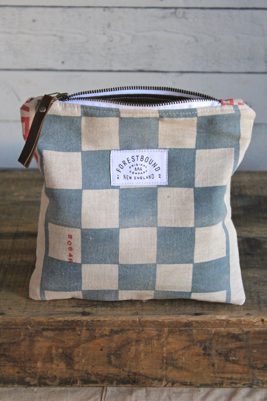 1950's era Checkered Feed Sack Utility Pouch