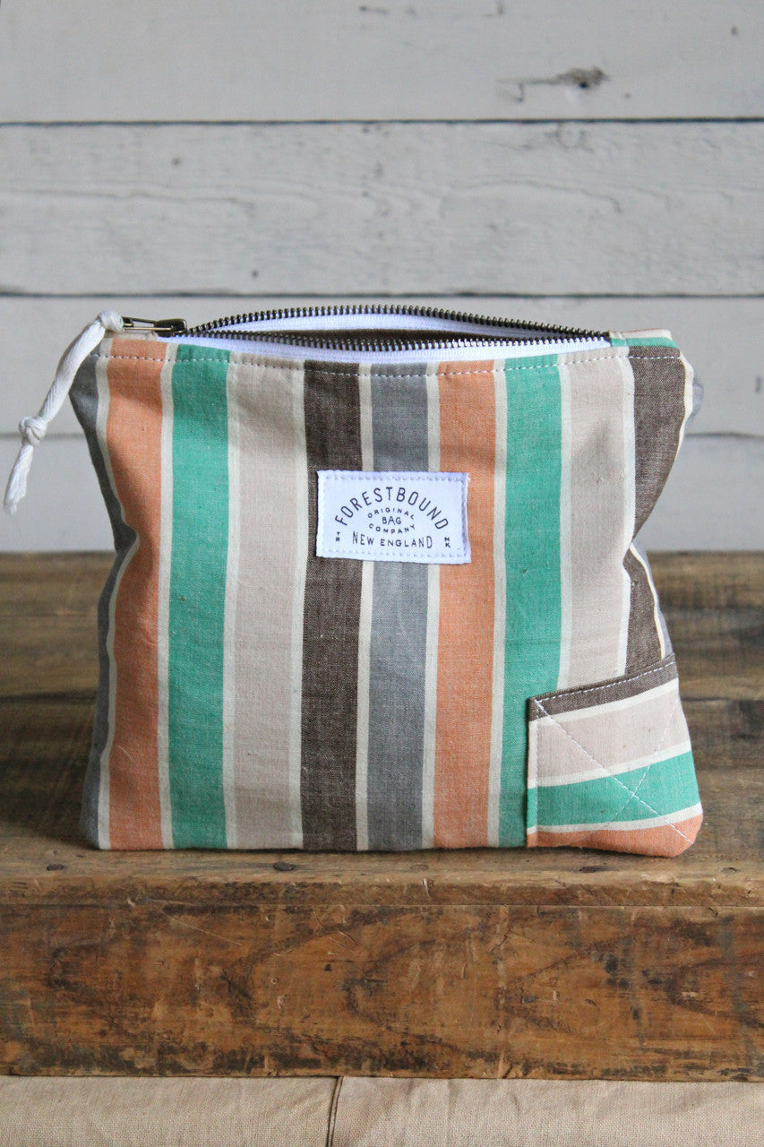 1940's era Striped Feed Sack Utility Pouch