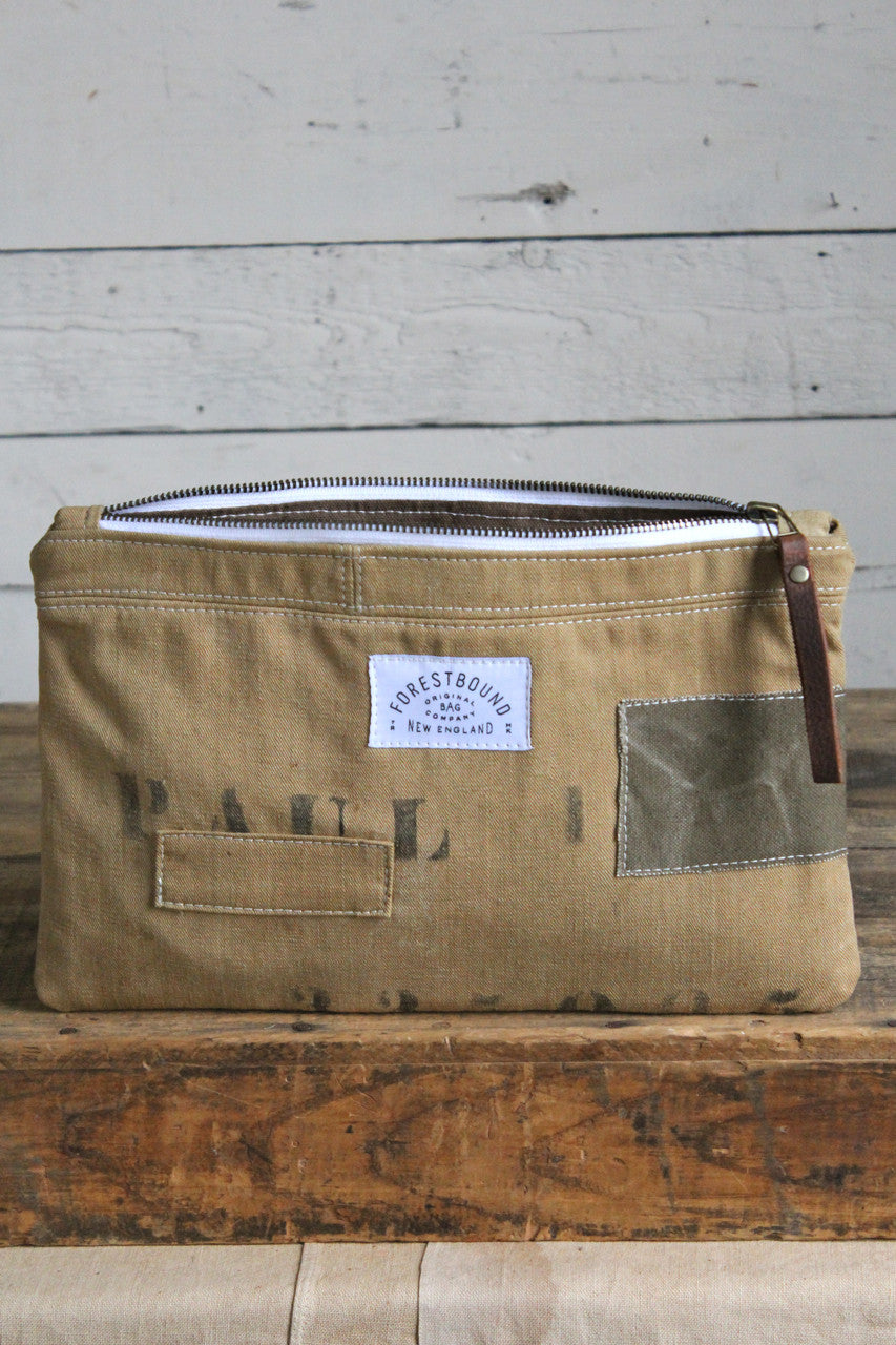 WWII era Patched Canvas Pocket Utility pouch