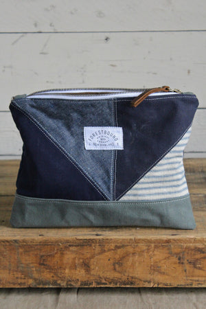 1940's era Quilted Denim and Canvas Utility Pouch