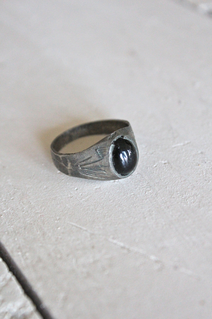Onyx Engraved Ring